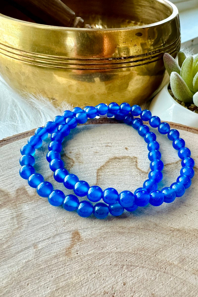 8 Strands of Faceted hotsell Blue Jade bracelet with CZ connector