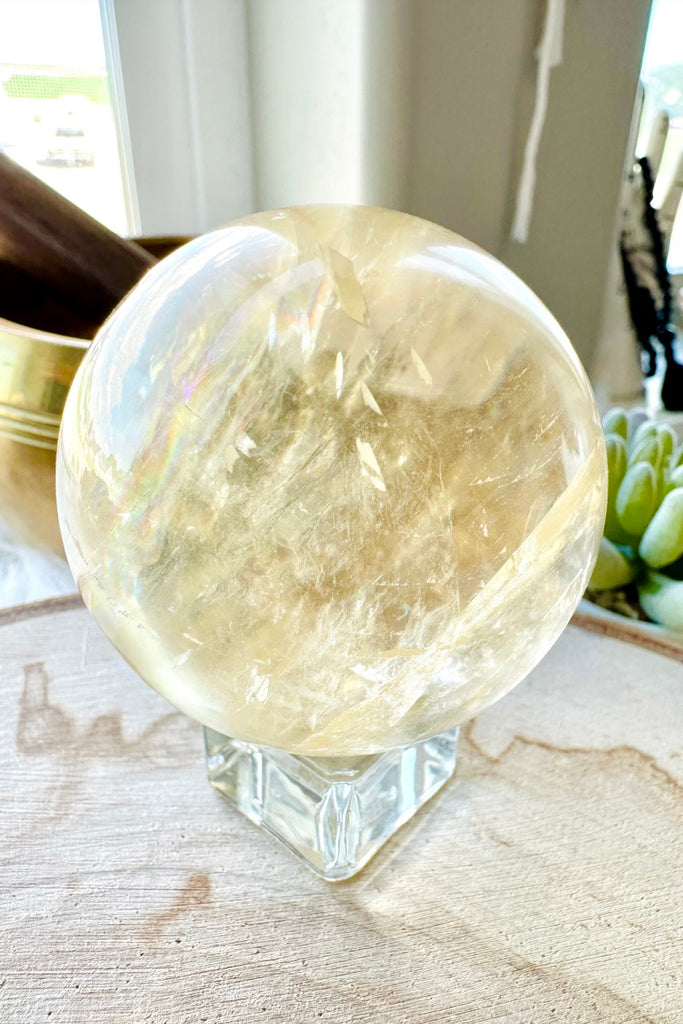 Optical Honey Calcite Sphere 002