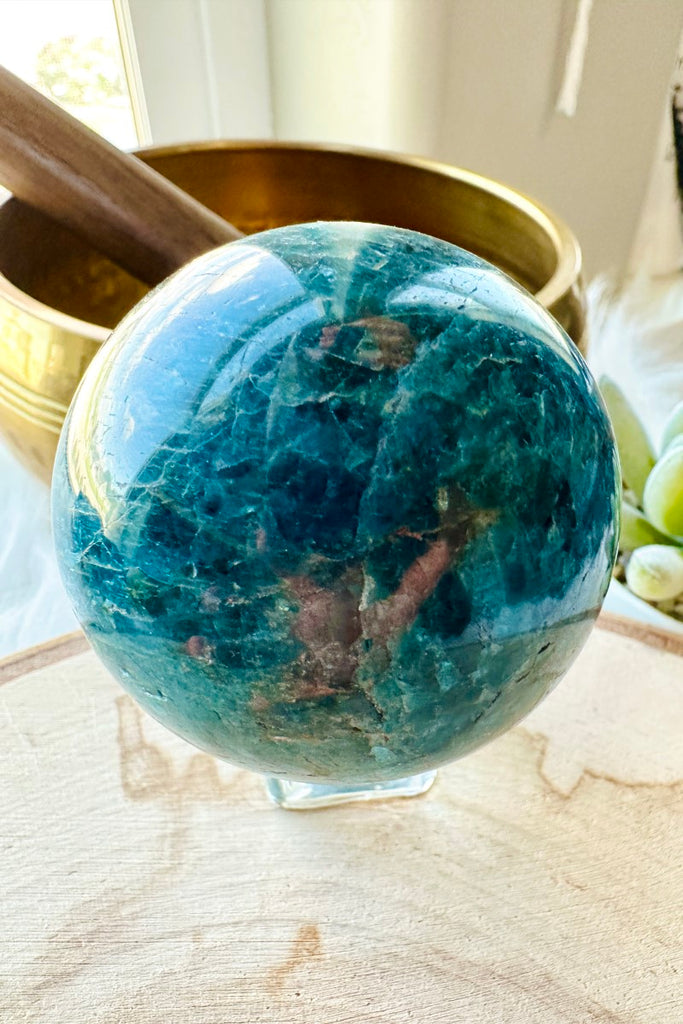 Blue Apatite Sphere 002