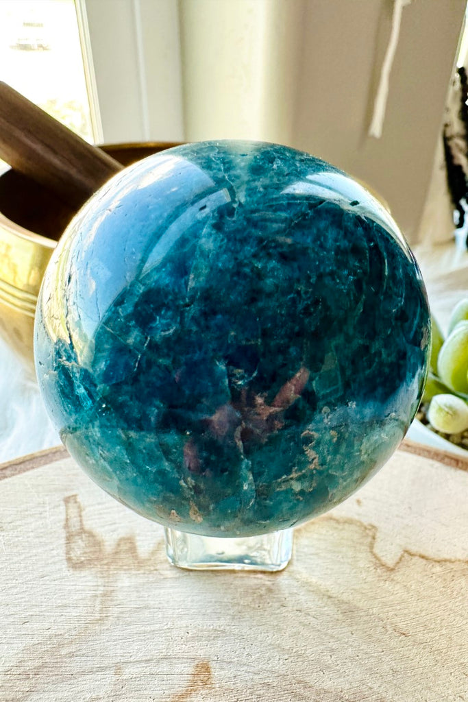 Blue Apatite Sphere 002