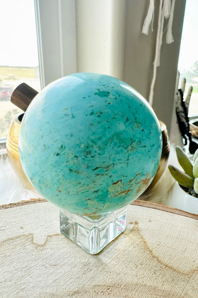 Peruvian Turquoise (Chrysocolla) Sphere 001