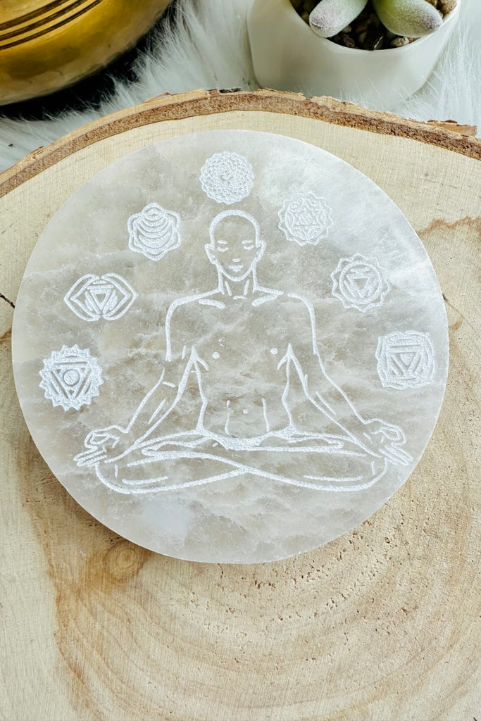 Selenite Chakra Plate