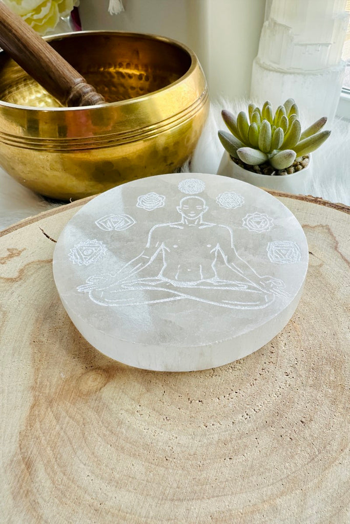 Selenite Chakra Plate