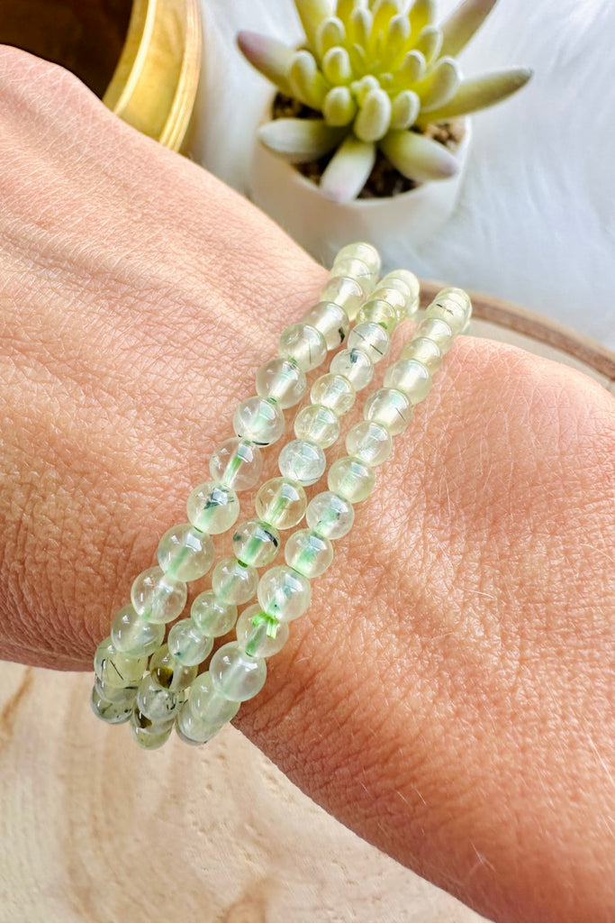 Prehnite with Epidote Bracelet