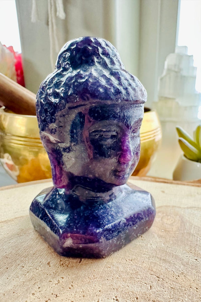 Lepidolite Buddha Head