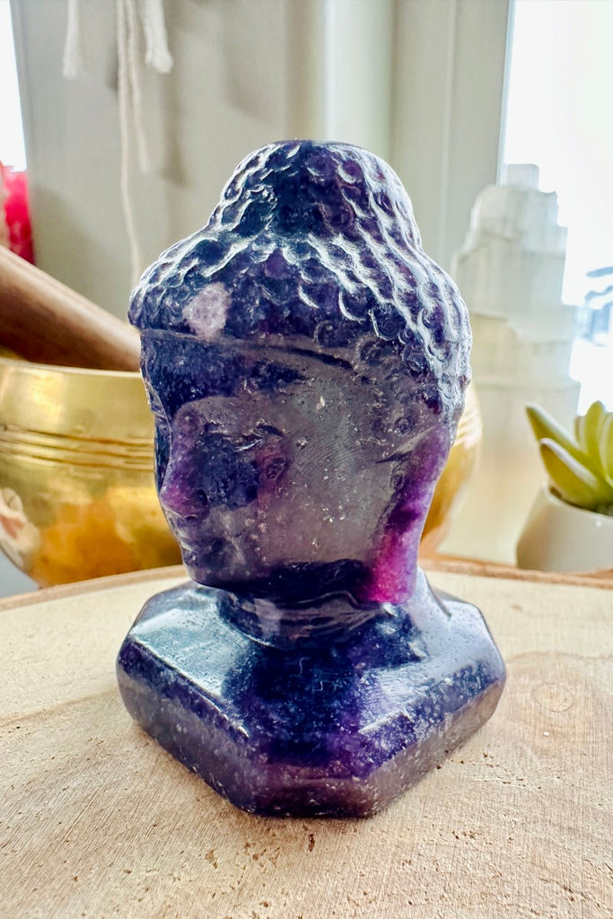 Lepidolite Buddha Head