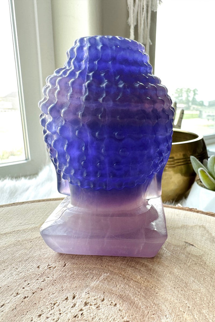 Indigo Fluorite Buddha Head