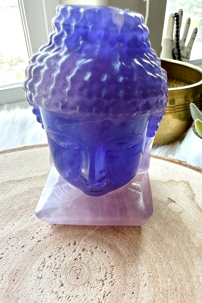 Indigo Fluorite Buddha Head