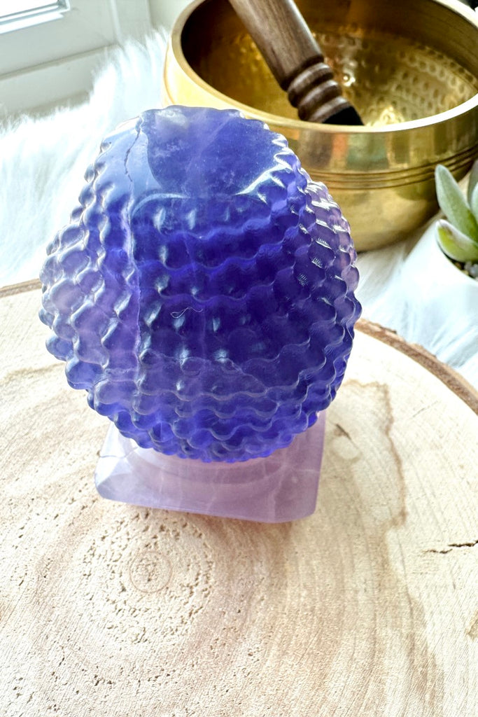 Indigo Fluorite Buddha Head