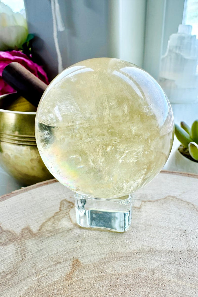 Optical Honey Calcite Sphere