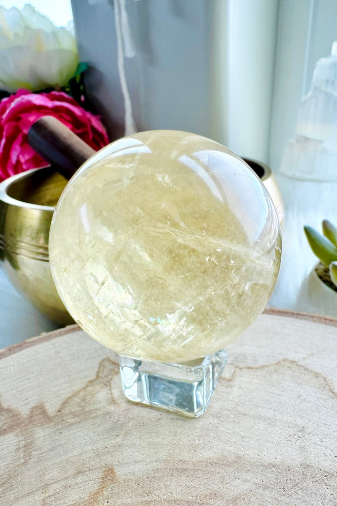 Optical Honey Calcite Sphere