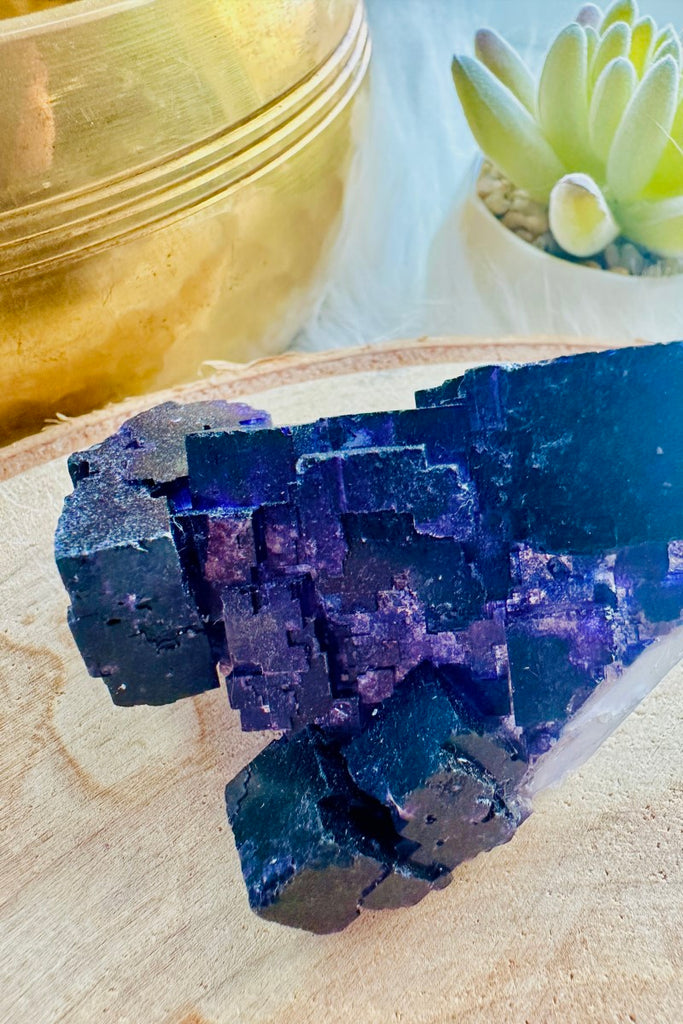 Raw Purple Fluorite Cluster 002
