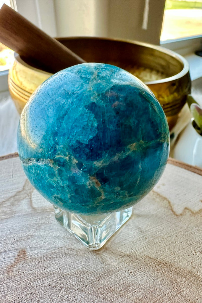 Blue Apatite Sphere 001