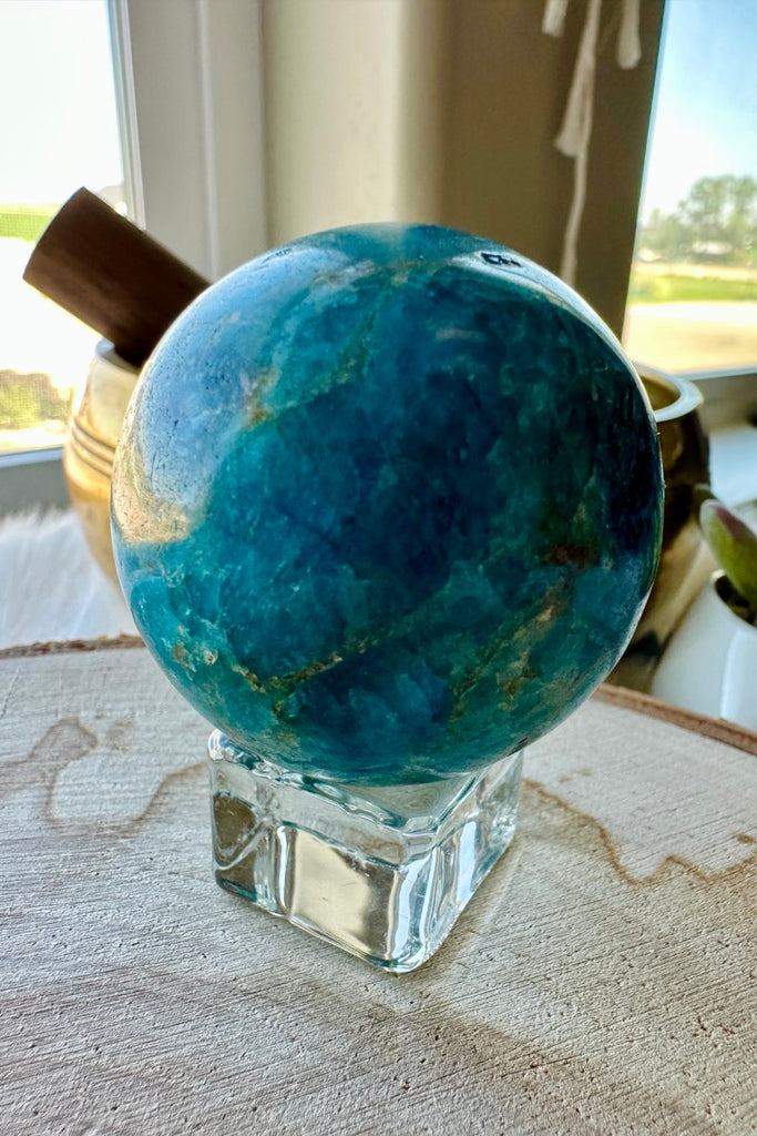 Blue Apatite Sphere 001