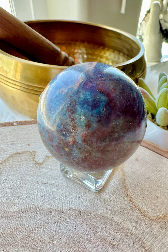 Ruby and Blue Kyanite Sphere