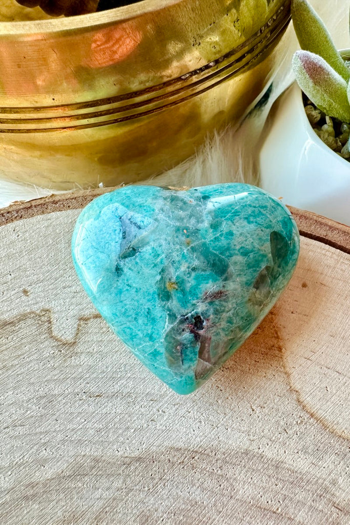 Amazonite with Smoky Quartz Heart 001