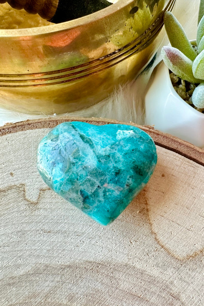 Amazonite with Smoky Quartz Heart 002