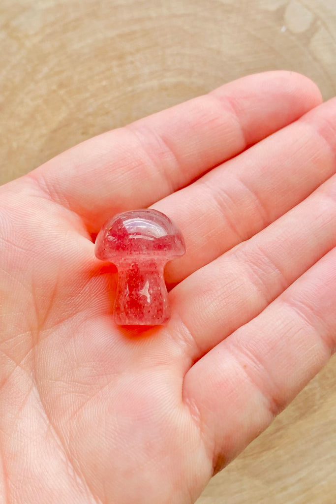 Strawberry Quartz (Red Aventurine) Mushroom -