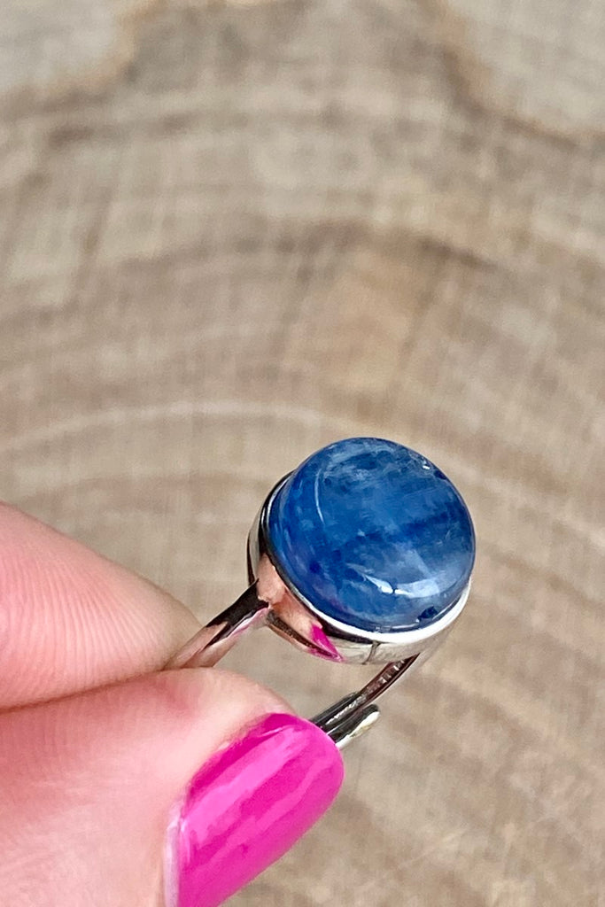 Blue Kyanite Adjustable 925 Silver Ring