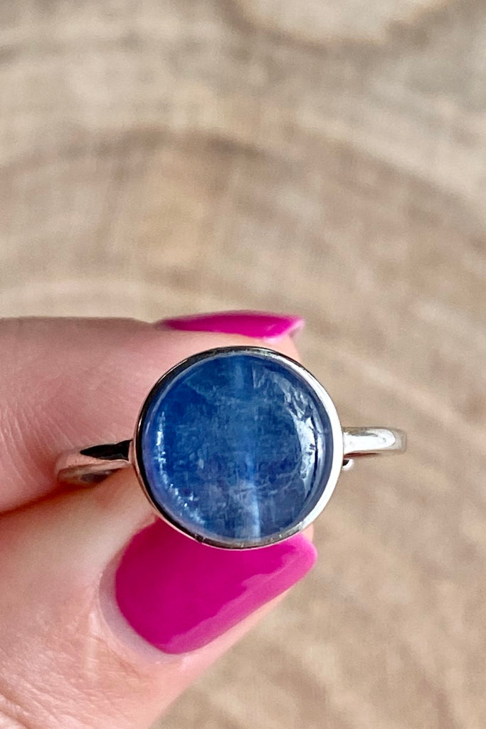 Blue Kyanite Adjustable 925 Silver Ring