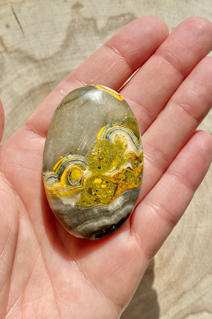 Bumblebee Jasper Palm Stone 001