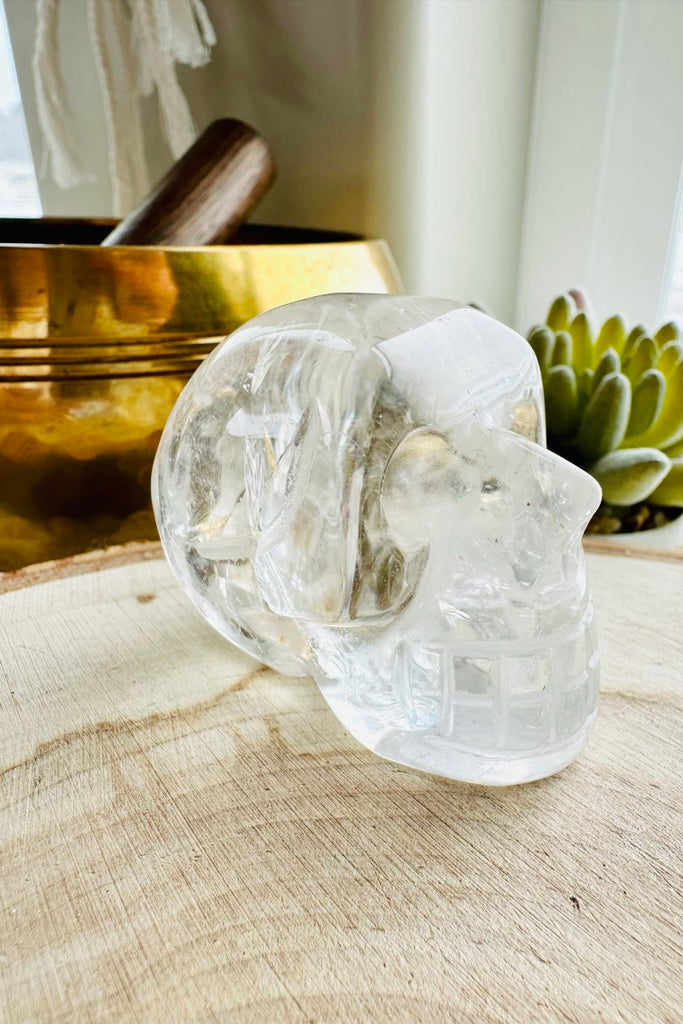 Clear Quartz Skull with Rainbows