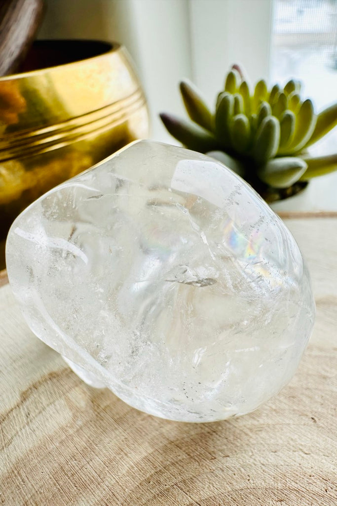 Clear Quartz Skull with Rainbows