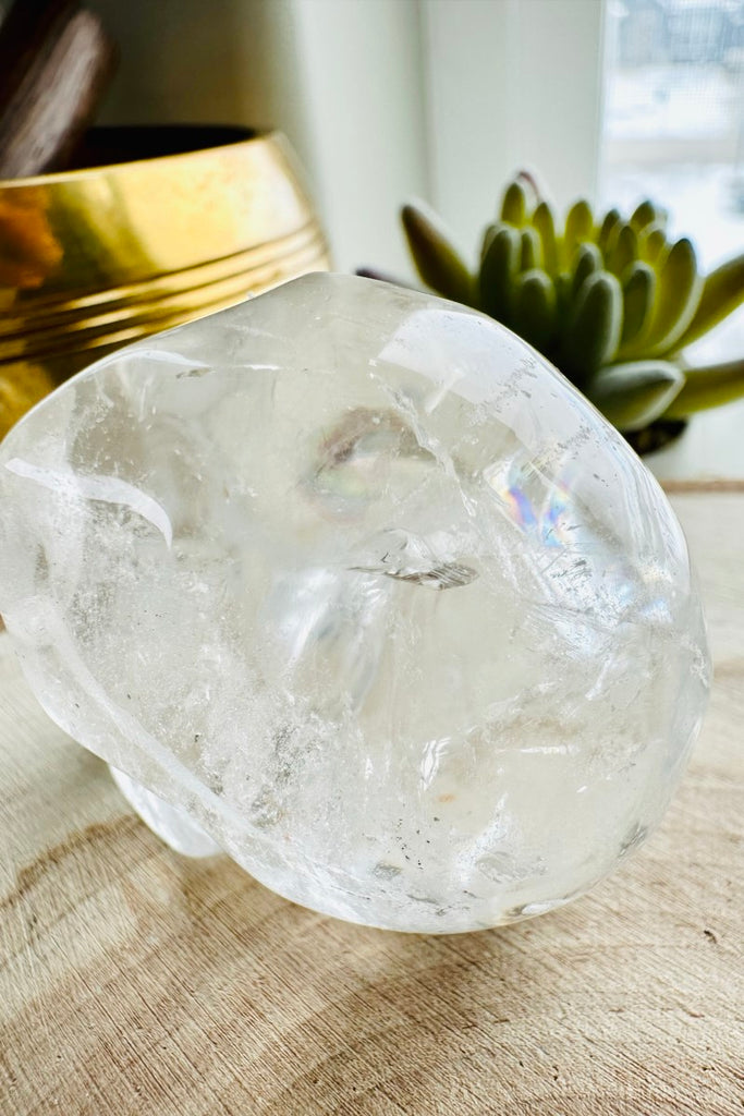 Clear Quartz Skull with Rainbows