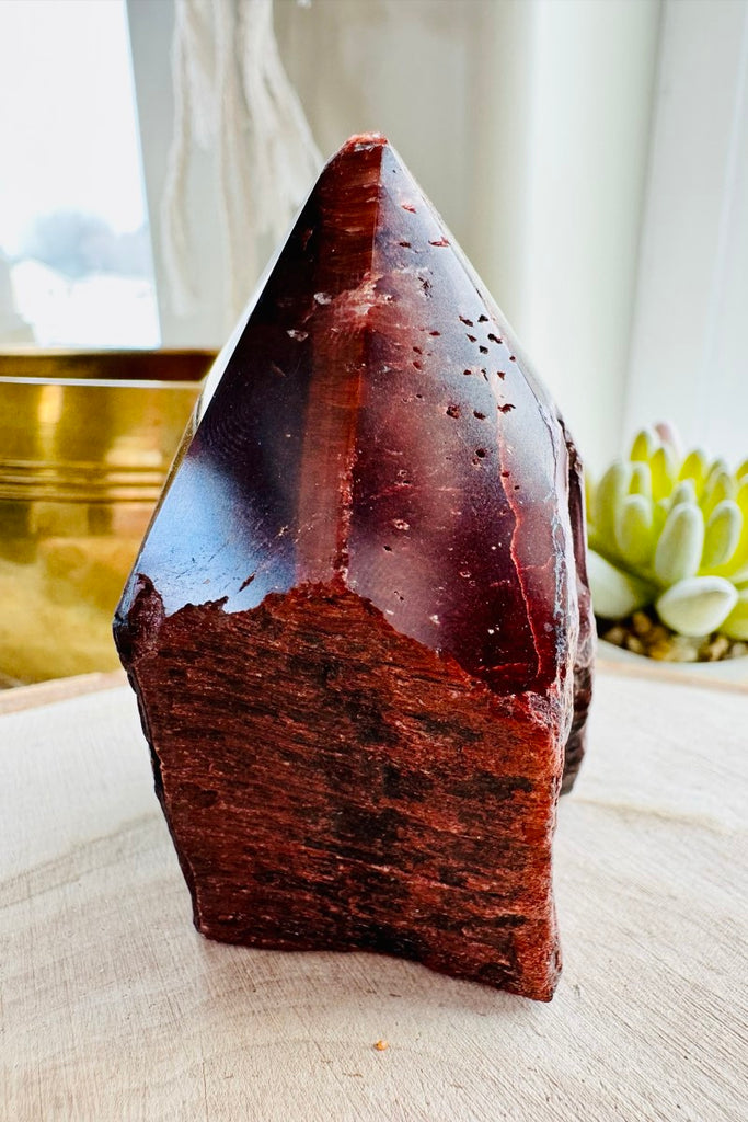 Red Tiger Eye Semi Polished Point