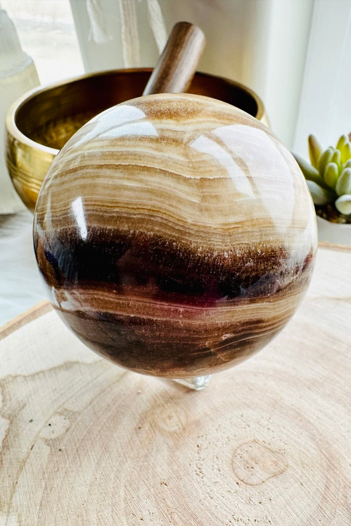 Chocolate Calcite Sphere