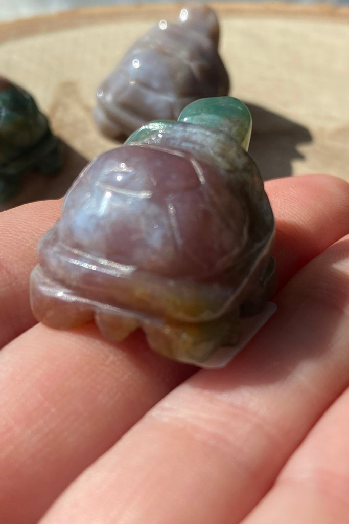 Purple Moss Agate Turtle