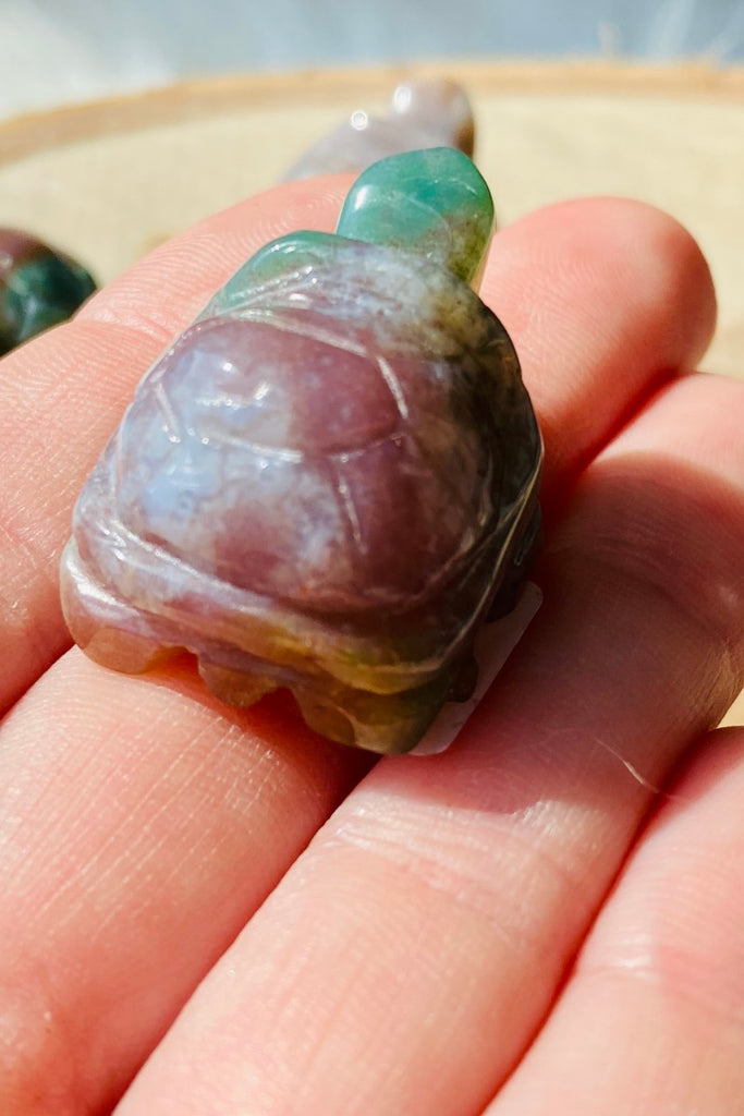 Purple Moss Agate Turtle