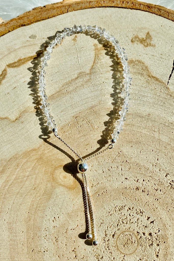 Herkimer Diamond Adjustable 925 Silver Bracelet