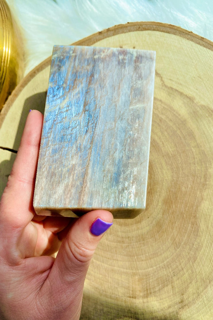 Moonstone with Sunstone (Belomorite) Freeform Slab