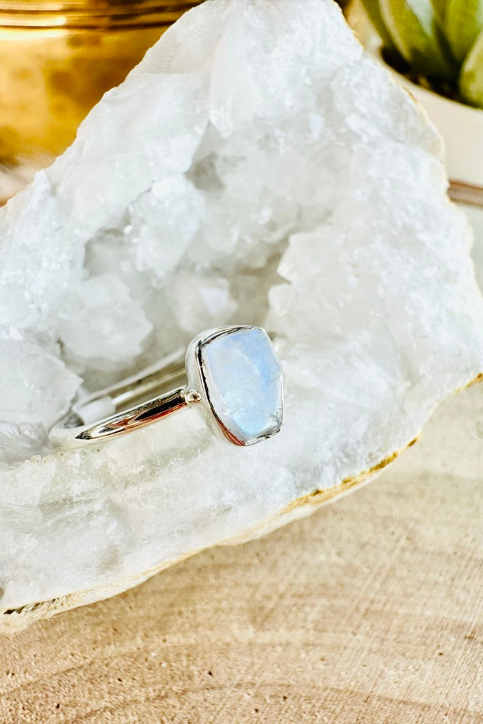 Rainbow Moonstone Stackable Ring