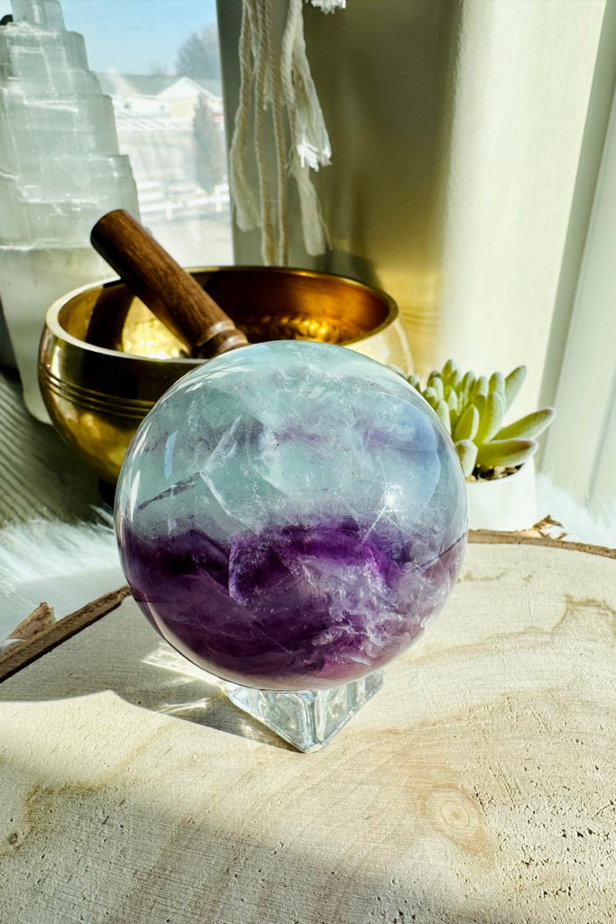 Blue Magenta Fluorite Sphere