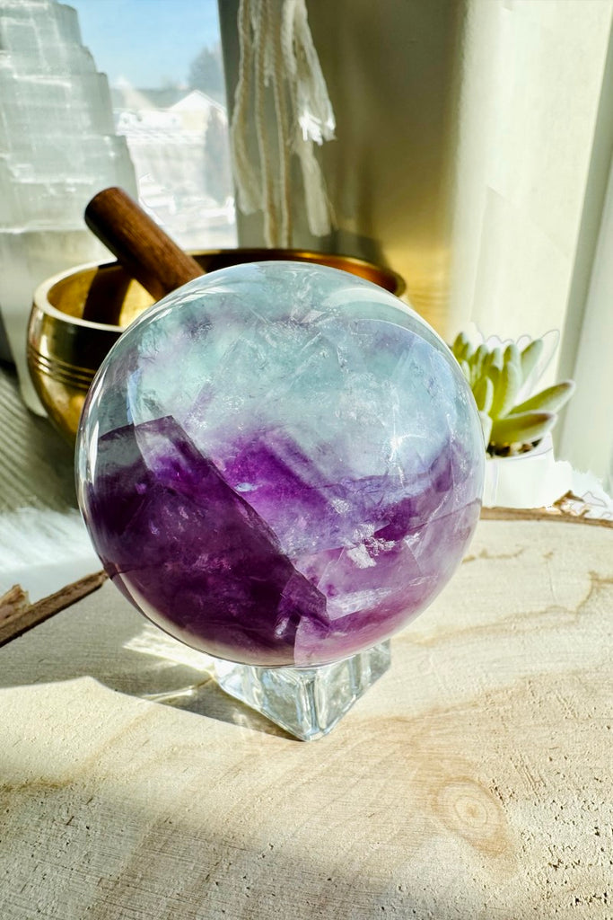 Blue Magenta Fluorite Sphere