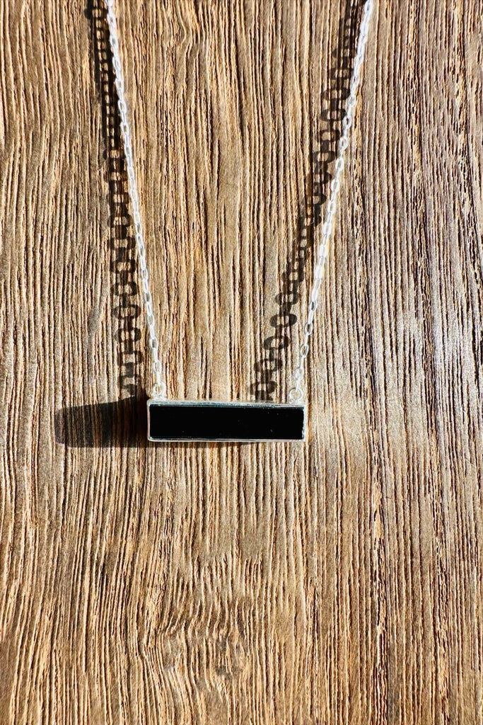 Black Onyx Bar Necklace